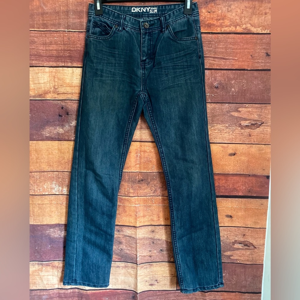 DKNY Greenwich Slim Dark Wash Straight Leg Denim Jeans Junior/ Womens Size 14